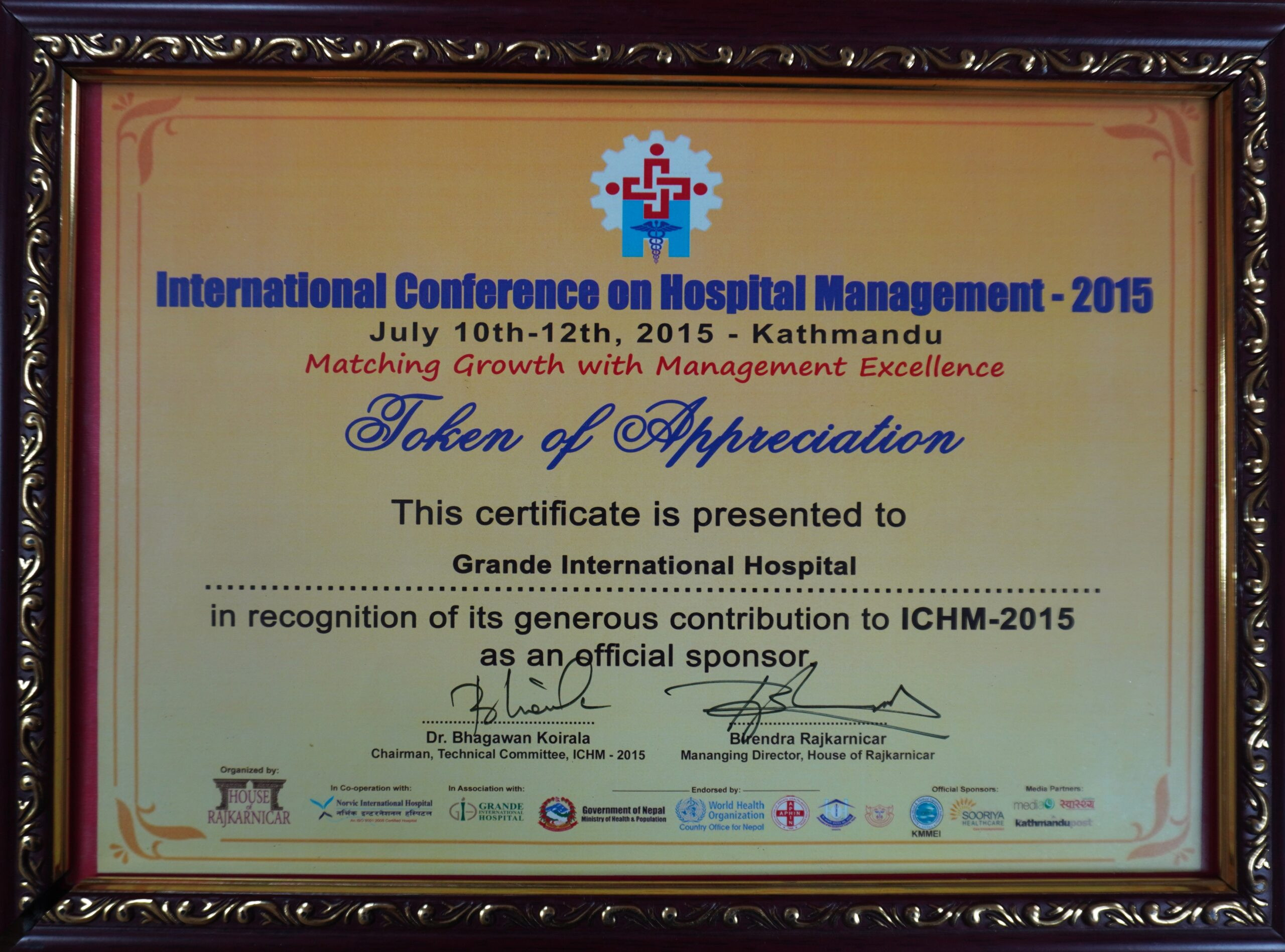 International Conference of Hospital Management -2015 (IHCM-2015)
